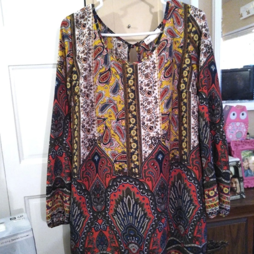 ☮️✌️LOVE CRAZY BOHO PAISLEY DRESS.✌️☮️
